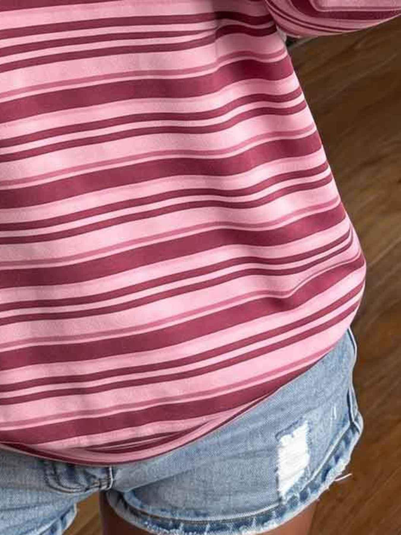 Striped Oversized Hoodie for Women, Fashion, Y2K Retro Pink Burgundy Stripe Pullover Hooded Top, Loose Fit Long Sleeve Casual Streetwear, for Daily Wear, Lounge, Casual Outing #springsaledeals2026 #summeroutfits #tiktokshopmademebuyit #womensstreetstyle