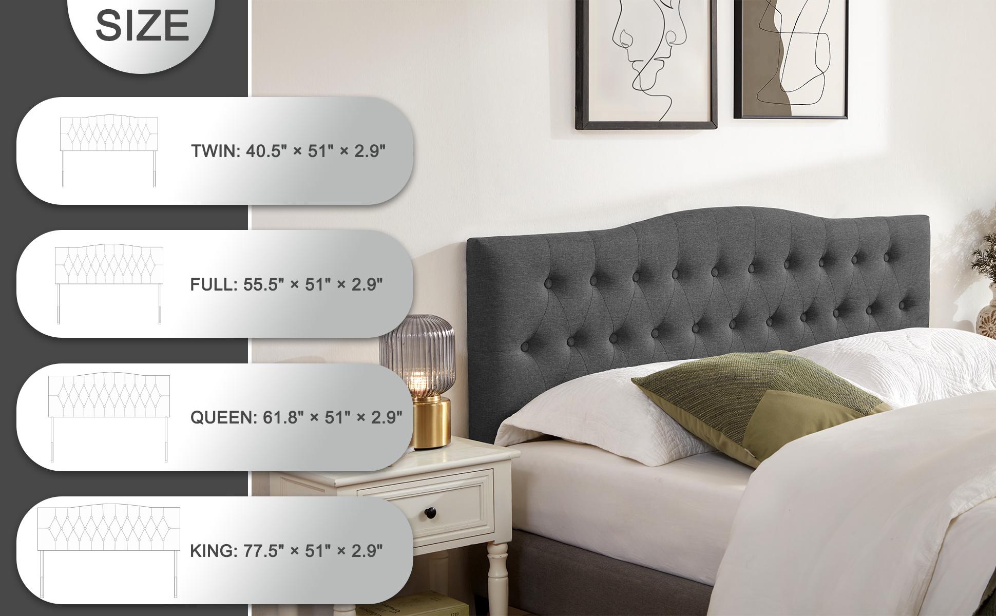 Tufted Upholstered Headboard Twin/Full/Queen/King Size, Sturdy and Durable Solid Wood Bed headboard, Fabric Headboard Adjustable Height from 37” to 51”, Modern Button Diamond Design Head Board Tufted Upholstered Headboard Twin/Full/Queen/King Size, Sturdy and Durable Solid Wood Bed headboard, Fabric Headboard Adjustable Height from 37” to 51”, Modern Button Diamond Design Head Board