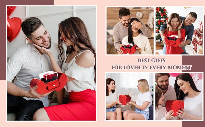 Delzzad Preserved Real Rose Gift Jewelry Gifts Idea on Valentine's Day, Anniversary, Christmas, Mother's Day, Birthday(Box Only)