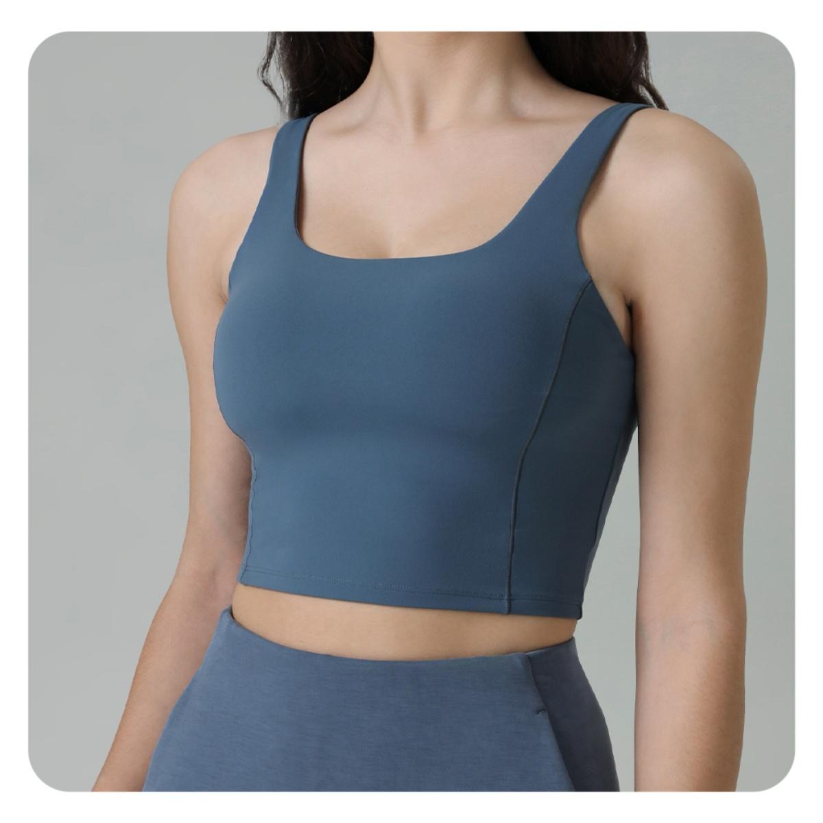 Colorfulkoala Womens Dreamlux Criss-Cross Back Sports Bra Tank Tops with Built in Bra Adjustable