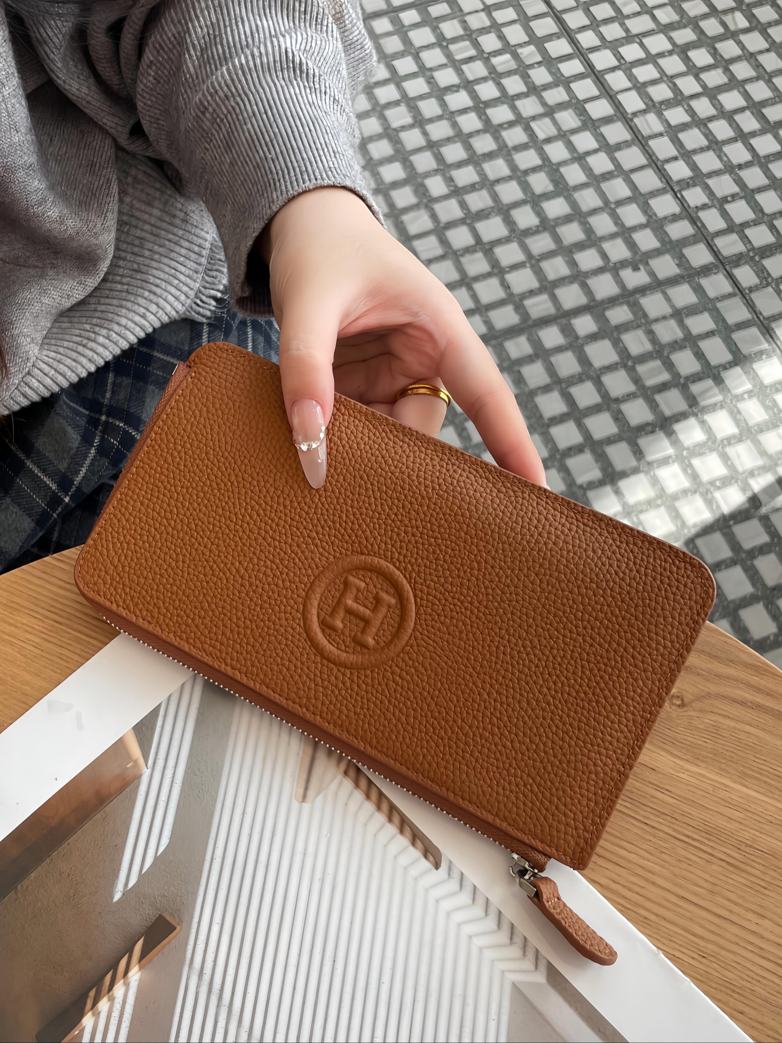 Fashionable Letter Embossed Zip Wallet, 6 Color Options, Multi-Functional Card Holder, Ladies' Long Wallet, High-Quality Women's Coin Purse