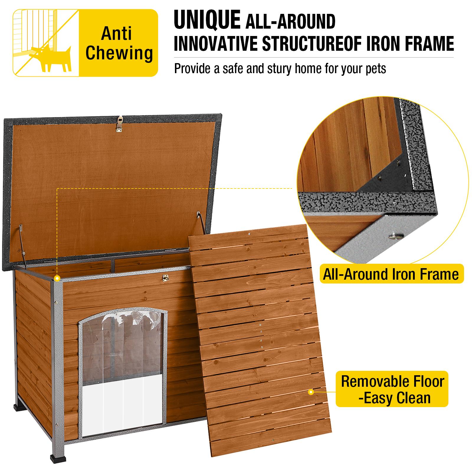 Aivituvin-AIR75/76/86 Large Wooden Heavy Duty Dog Crates House| Strong Iron Frame,Dog House,Dog Kennel