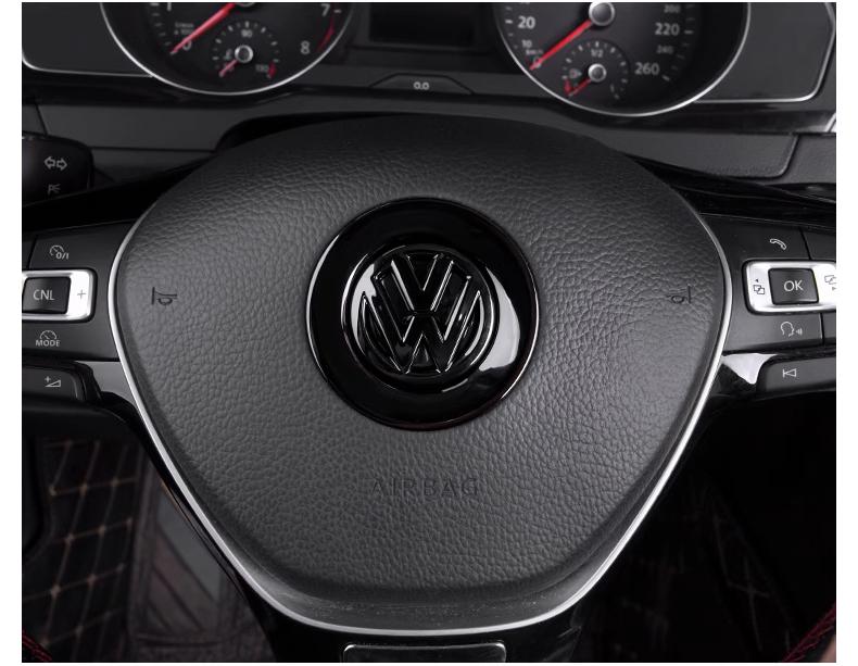 Car Steering Wheel Center Emblem ABS Logo Stickers, Sticker For Cars, Interior Accessories Ring Cover For VW Volkswagen Atlas Jetta Touareg Golf Polo GTI Taos Passat Tiguan Arteon Caddy Beetle Amarok Transporter