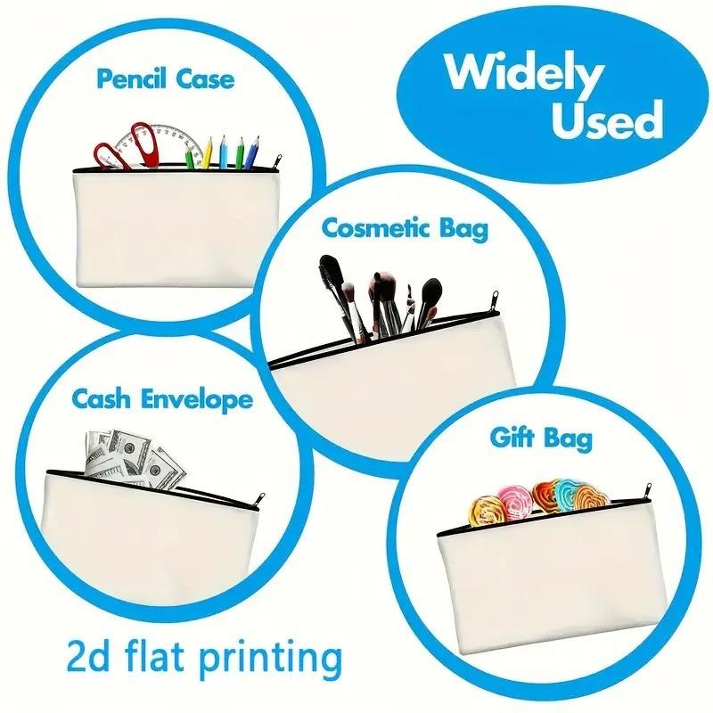 Canvas Pen Bag for Students, Cartoon DIY Zipper Pouch, Cosmetics Travel Bag, Wallet Pen Case, Stationery Organizer, Mother's Day Gift, Multi-Functional Bag