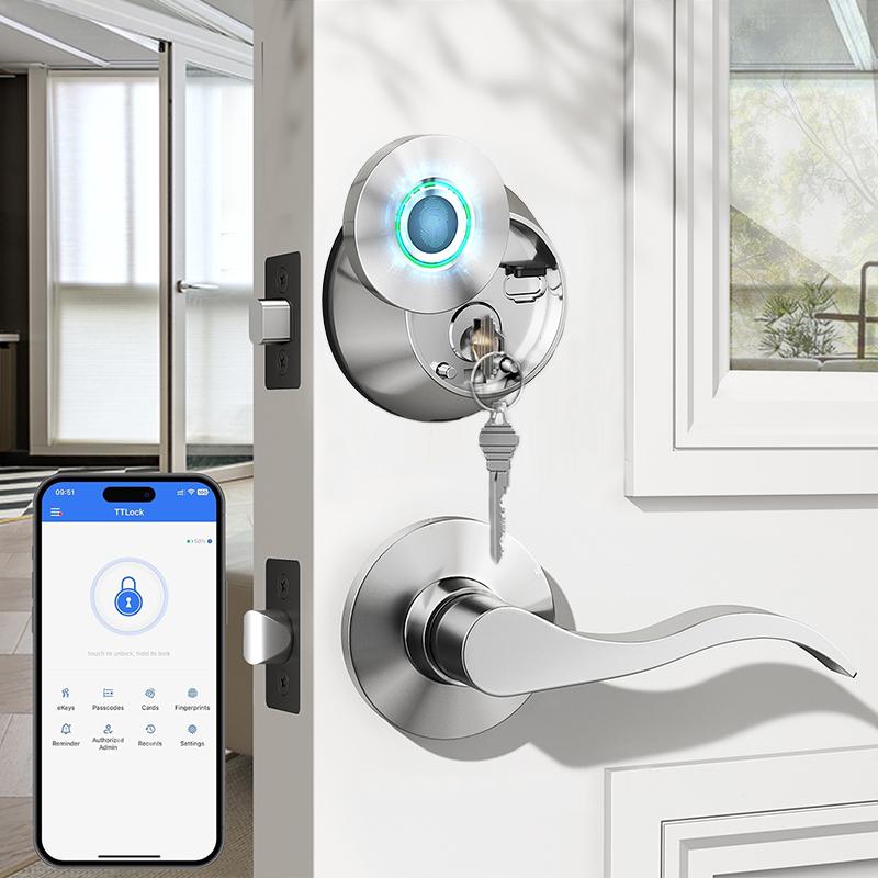 Valentine's Day Gift【EUERTE】 2025 Newest Fingerprint Smart Door Lock,Biometric Smart Lock With App,Keyless Entry Door Lock,One Touch Lock/Unlock,Easy Install,No Passcode Needed,Home Seccurity FathersDayGift
