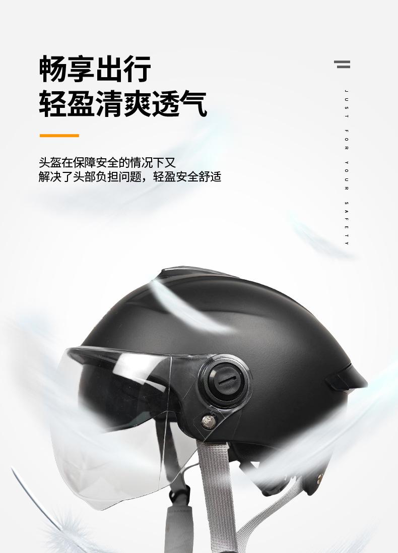 ZXC Anti-Fog Dual-Lens Electric Vehicle Helmet, Unisex All-Season Half Helmet, Anti-Scratch Dual Lens Design, Windproof Dustproof Shock Absorption, Portable Lightweight & Comfort Lining, Adjustable Buckle for Adult Men Women Urban Commute Scooter Riding
