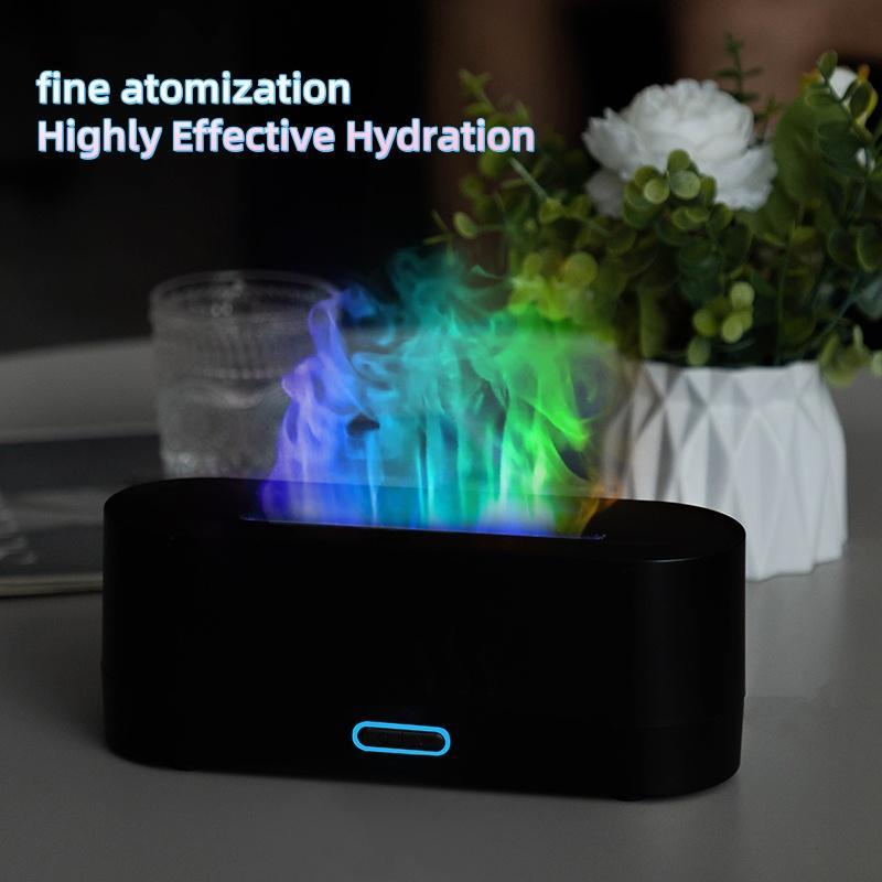 Colorful Flame Design Aromatherapy Diffuser, Desktop Humidifier, Suitable for bedrooms, offices, travel use, home decoration essential oil diffuser. Christmas and Halloween gift, Aroma Diffuser Humidifiers.