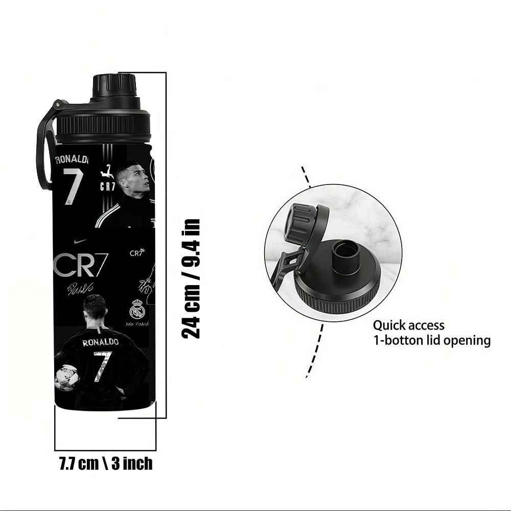 1pc Cr7c Stainless Steel Insulated Travel Mug, Long-Lasting Temperature Control, Cute Cartoon Design, Leak-Proof, BPA-Free, Ideal for Outdoor & Daily Use