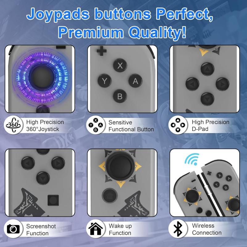 Wireless Controller for Nintendo Switch/lite/oled, DualVibration Function Replacement Parts, Wake-Up SwitchButton Design