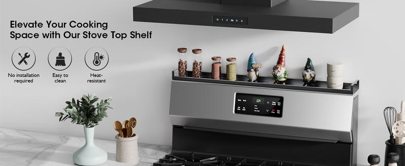 [SUPAFA]4X Strong Magnetic Shelf for Stove Top 30" Adjustable Oven Shelf Spice Rack Over the Stove