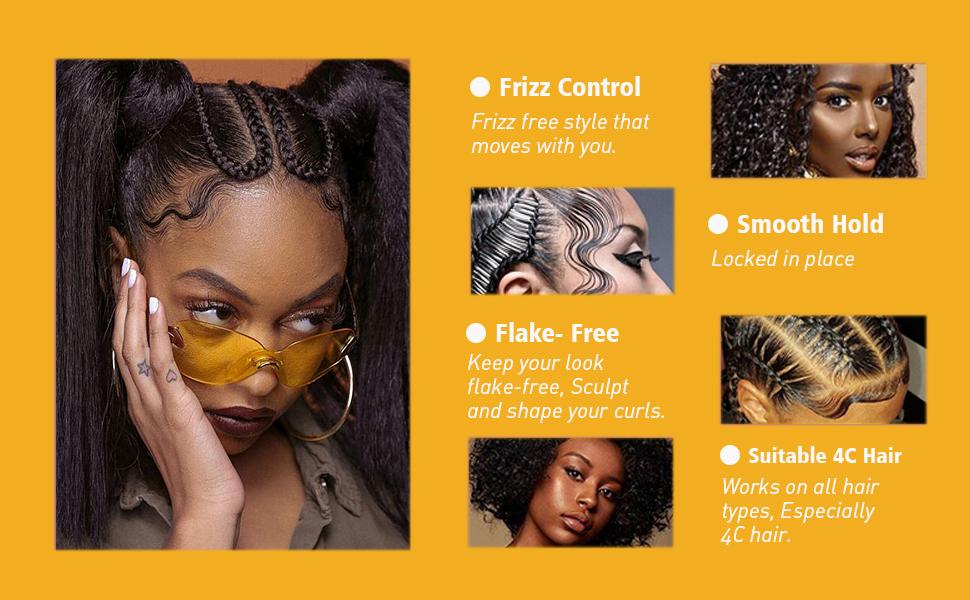 8.8OZ Strong Hold Braiding Gel for Twists, Locs, and Cornrows - Tames Frizz, High Shine, No Flake, Easy Edge Control  Organic Ingredients Haircare