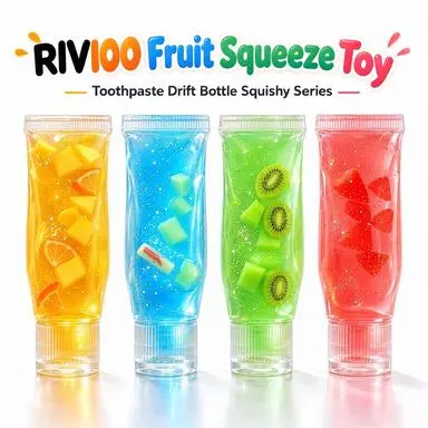 RIVIOO Cross-border popular drift bottle toothpaste fruit bottle pinch music decompression toy slow rebound simulation food play decompression