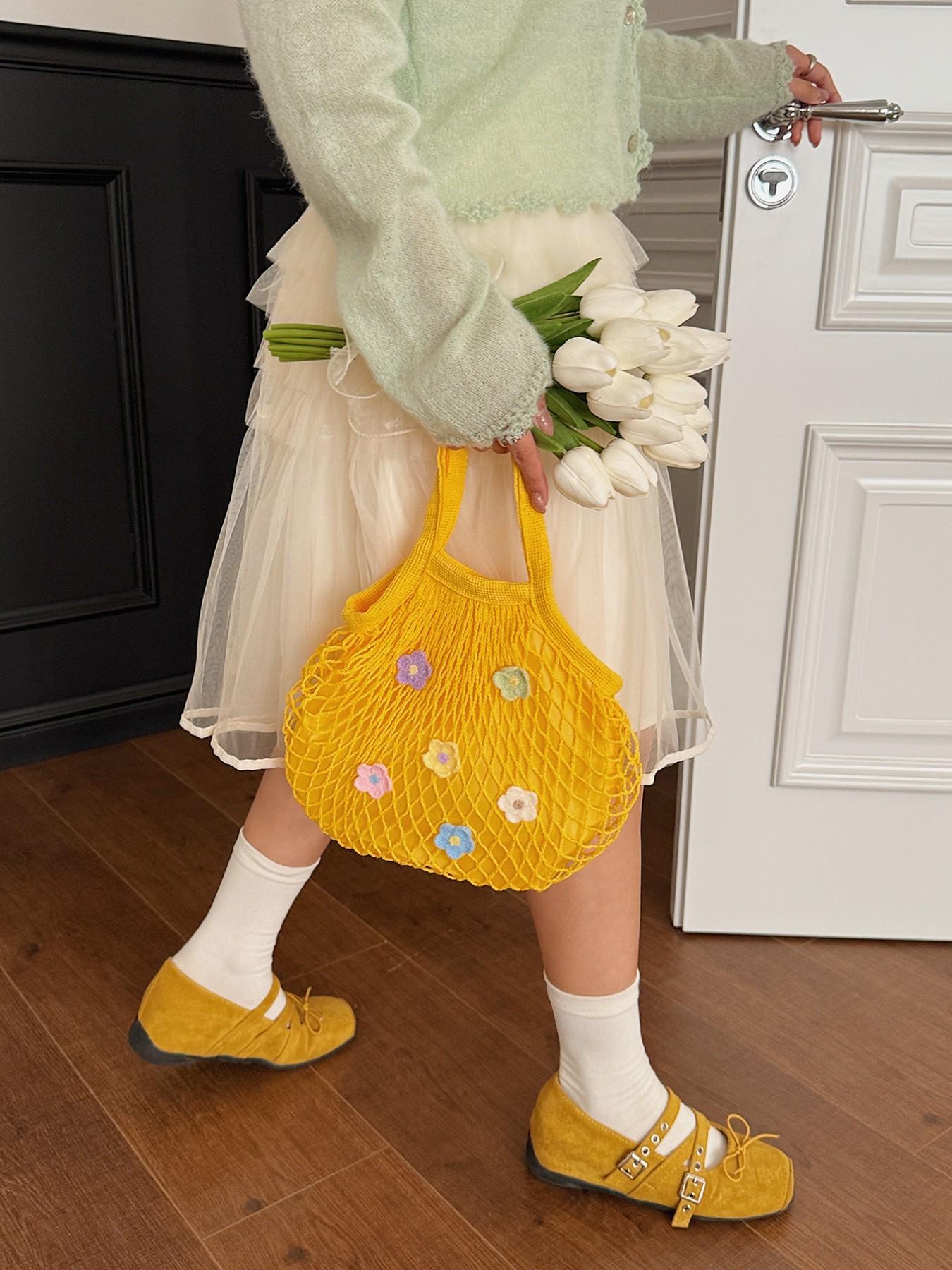 Elegant Boho Half Moon Bag, Floral Pattern Fabric Design, Lightweight & Versatile for All Seasons, Perfect for Beaches & Daily Use