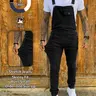 Men's Denim Jumpsuit Workwear, Jumpsuit with Pockets, Elastic Jean Fabric Adjustable Straps & Pockets, Casual Washed Harem Overall, All Seasons