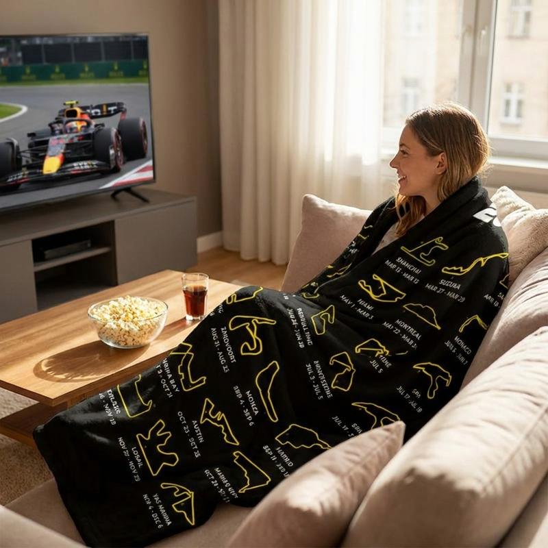 [tiktok Trend] Mark Every Lap of 2026 F1 Season, Sleek Blanket Featuring Iconic Circuits & Race Dates, Ideal for Motorsport Fans