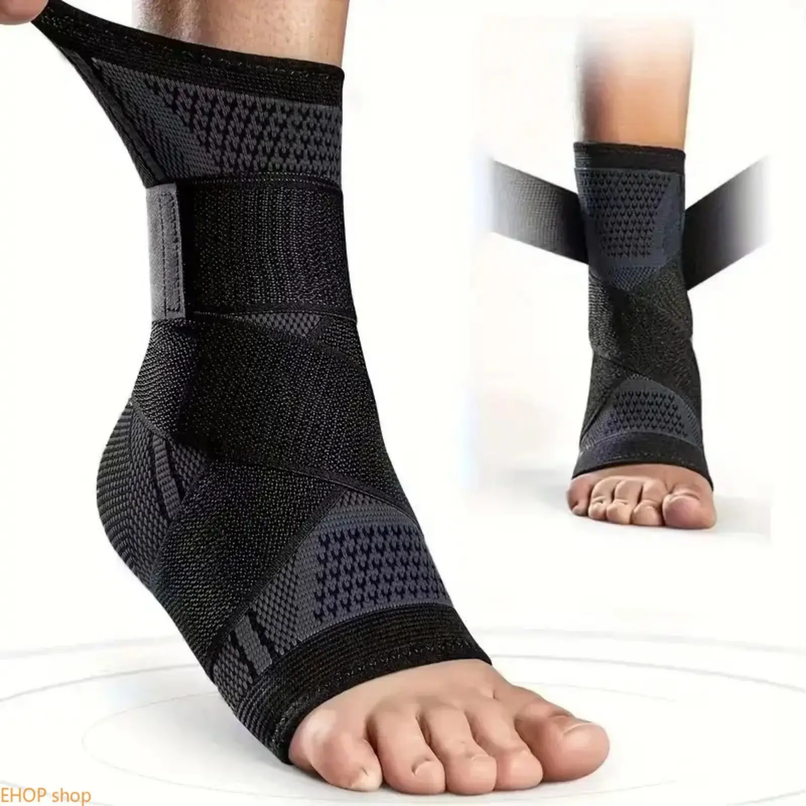 Unisex 2-Pack Adjustable Compression Ankle Support Sleeves - Breathable Fabric Flexible Stabilizer Brace, Recovery Foot Wrap, Comfort Sports Accessory for Running, Sprain Recovery, Daily Joint Protection