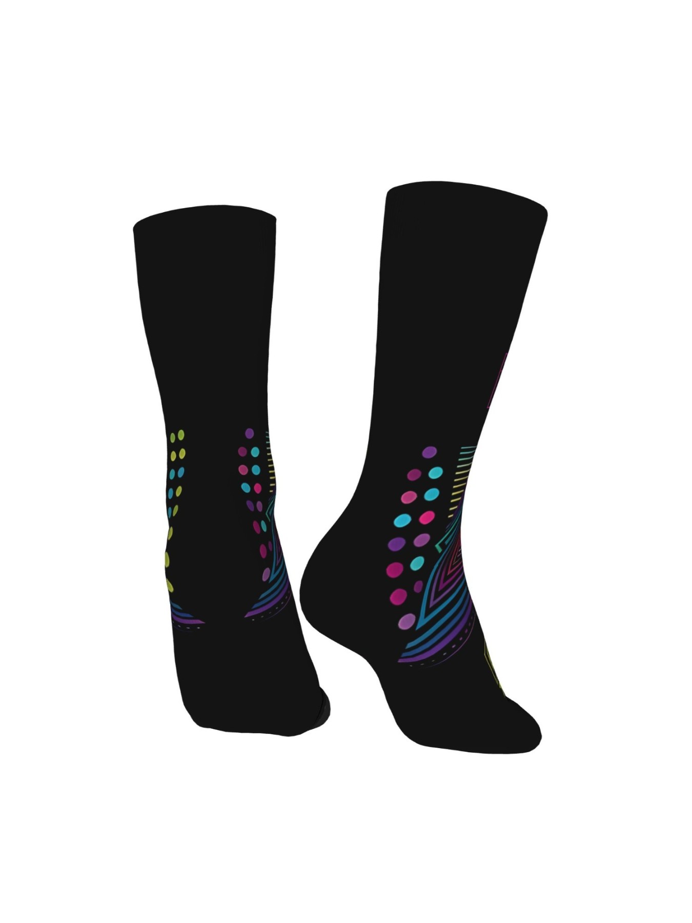 1 Pair Stylish Abstract Design Men's compression Socks Harajuku Pattern Printed Funny Novelty Happy Crew Sock Breathable Compression Socks