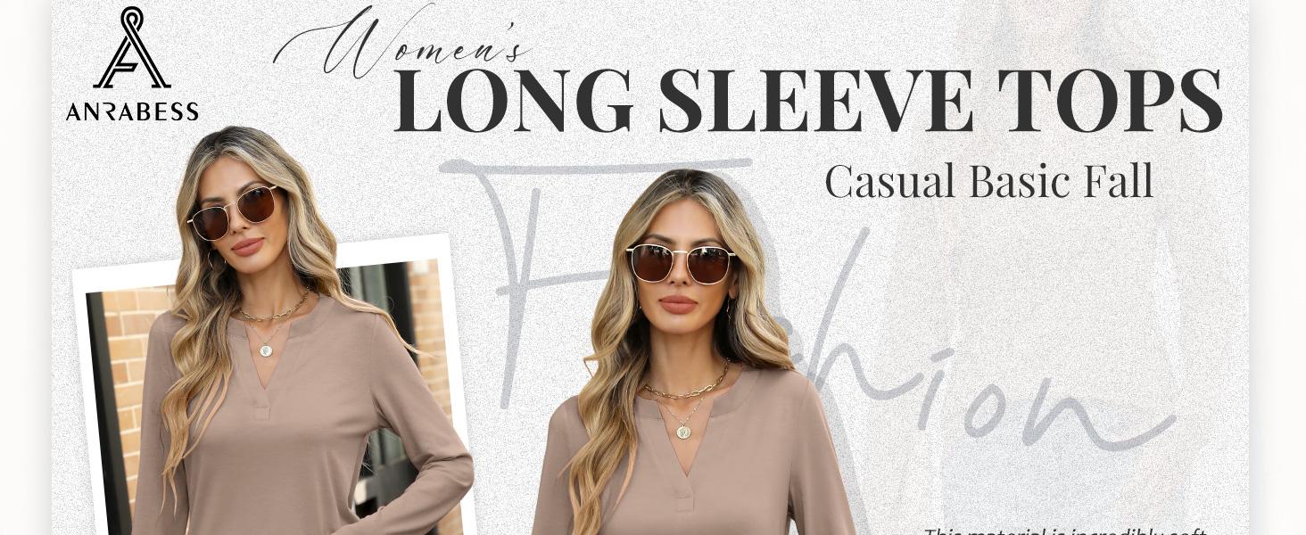 ANRABESS Womens Long Sleeve Shirts V Neck Dressy Casual Blouse Loose Fit Tunic Tops 2025 Fall Trendy Outfits ANRABESS Womens Long Sleeve Shirts V Neck Dressy Casual Blouse Loose Fit Tunic Tops 2025 Fall Trendy Outfits