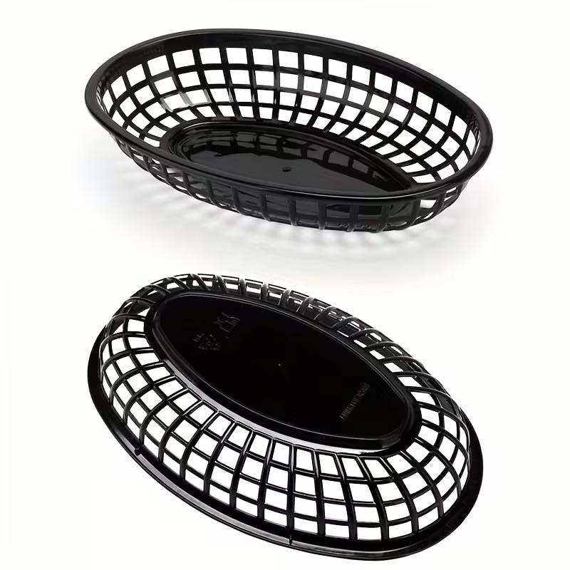 12/24/36pcs Plastic Food Serving Trays, Fast Food Basket, Restaurant Basket, Kitchen Supplies, Hamburger Fried Chips Tray, Serveware Accessories