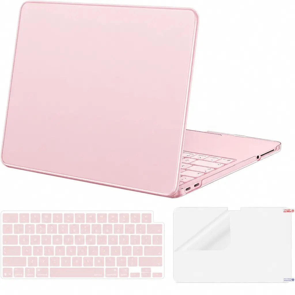 Nexabridge Macbook Neo Case 13 Inch 2026, Sparkly Blush Lightweight, Protective Hard Shell, Keyboard Cover, Screen Film, Glitter Case, Laptop Casing