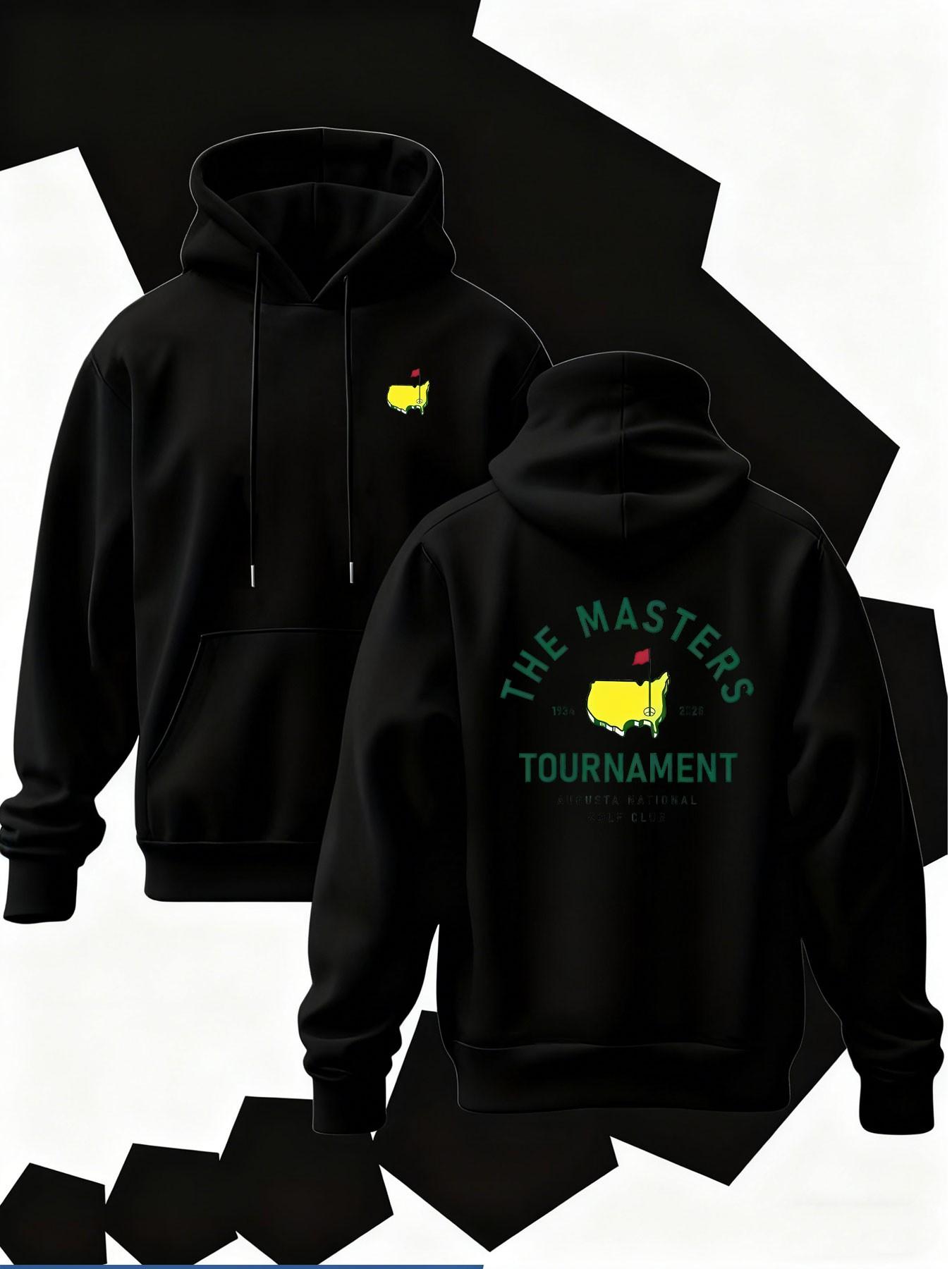 New Men's Hooded Sweatshirt with Map Outline Print, Soft Stretch Knit Fabric, Casual Daily Wear, All Season Hoodie, Fun Style Top