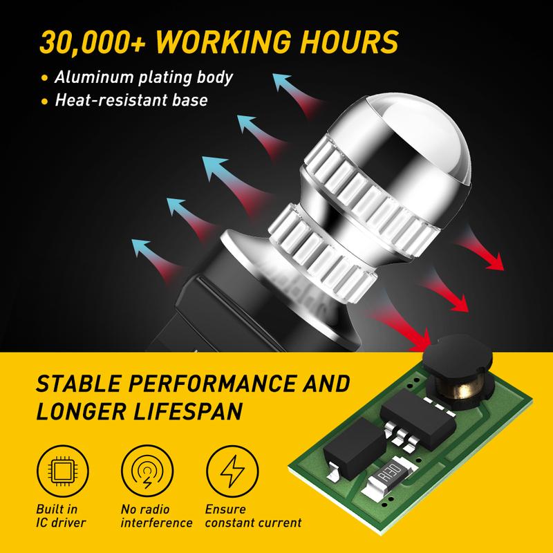 AUXITO Upgraded 7440 7443 LED Bulbs for Reverse Lights T20 7441 7444 LED Replacement Light Kit for Backup Tail Brake Signal Parking DRL Lights, 6000K Xenon White AUXITO Upgraded 7440 7443 LED Bulbs for Reverse Lights T20 7441 7444 LED Replacement Light Kit for Backup Tail Brake Signal Parking DRL Lights, 6000K Xenon White