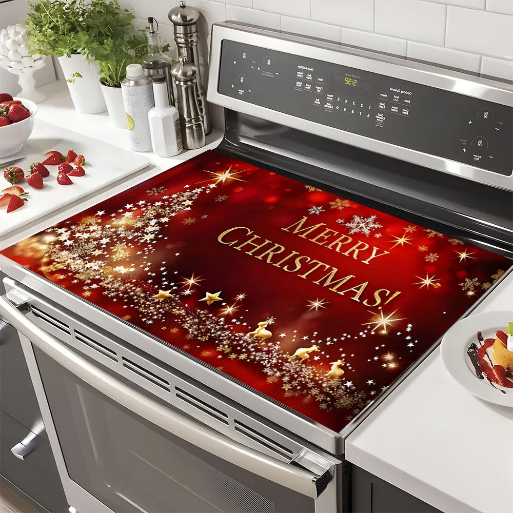 Easter Soft Magnetic Stove Panel Protector Pad, Rabbit Egg Wood Grain Design, Scratch Resistant, Easy Clean, Multi-Purpose Kitchen Cover