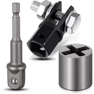 3 Pcs Scissor Jack Tool-Duty Jack Adapter for Hand Scissor Car Jacks with a 1/2 in Adapter Bit for 1/2 in Wrench or 13/16 in Lug Wrench