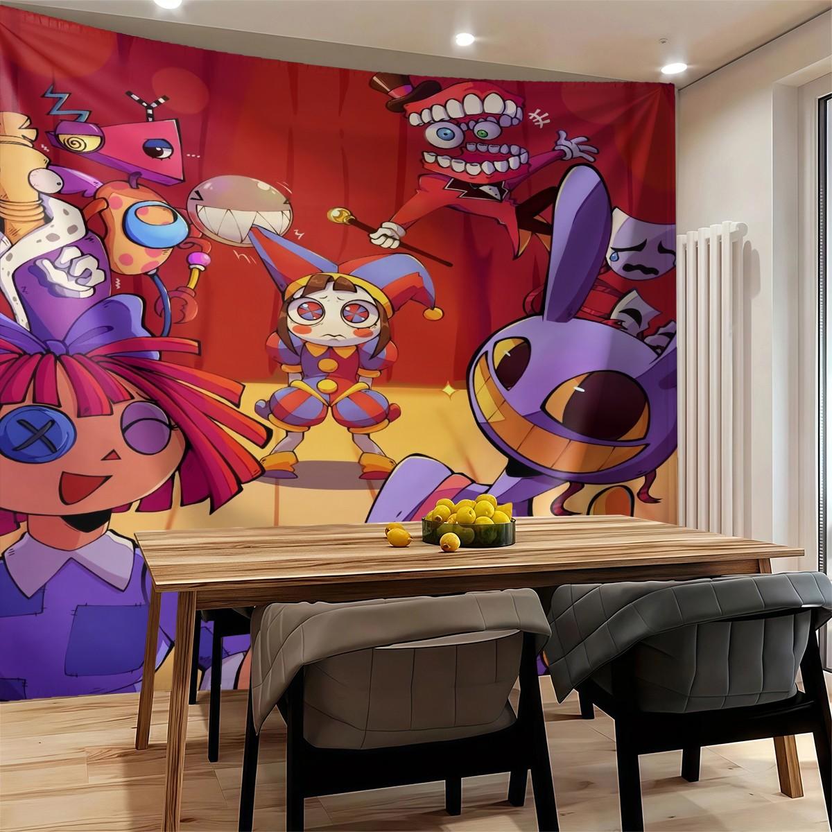 Circus Scary Patterned Tapestries For Home Decoration, Fashionable Room Flags, Unique Wall Art For Living Rooms And Bedrooms, Gifts For Children And Teenagers