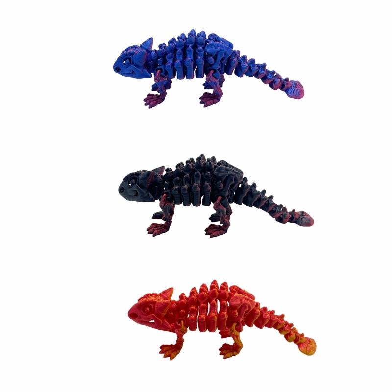 3D Printed Dinosaur World Set with Movable Ankylosaurus, Perfect for Home Decor, Office Desk Ornament, Holiday Party Decoration Dinosaur Figurine
