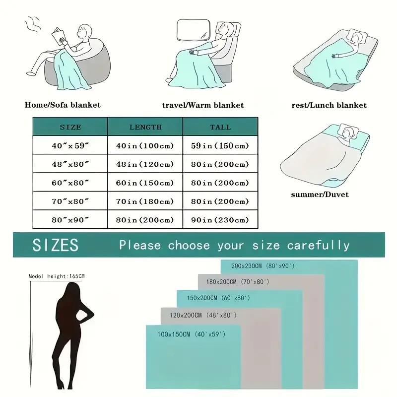 Luxurious Reversible Rabbit Fur Throw Blanket, Soft and Comfortable, Ideal for Home, Office, and Outdoor Use, Single Piece