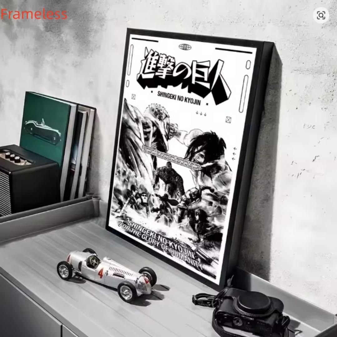 1pc Frameless Classic Anime A_Attack on T_TitanS Poster Decorative Unframed Wall Art Stickers Mural Photo Print for Home Living Room Hallway Decor (25 Styles Available)