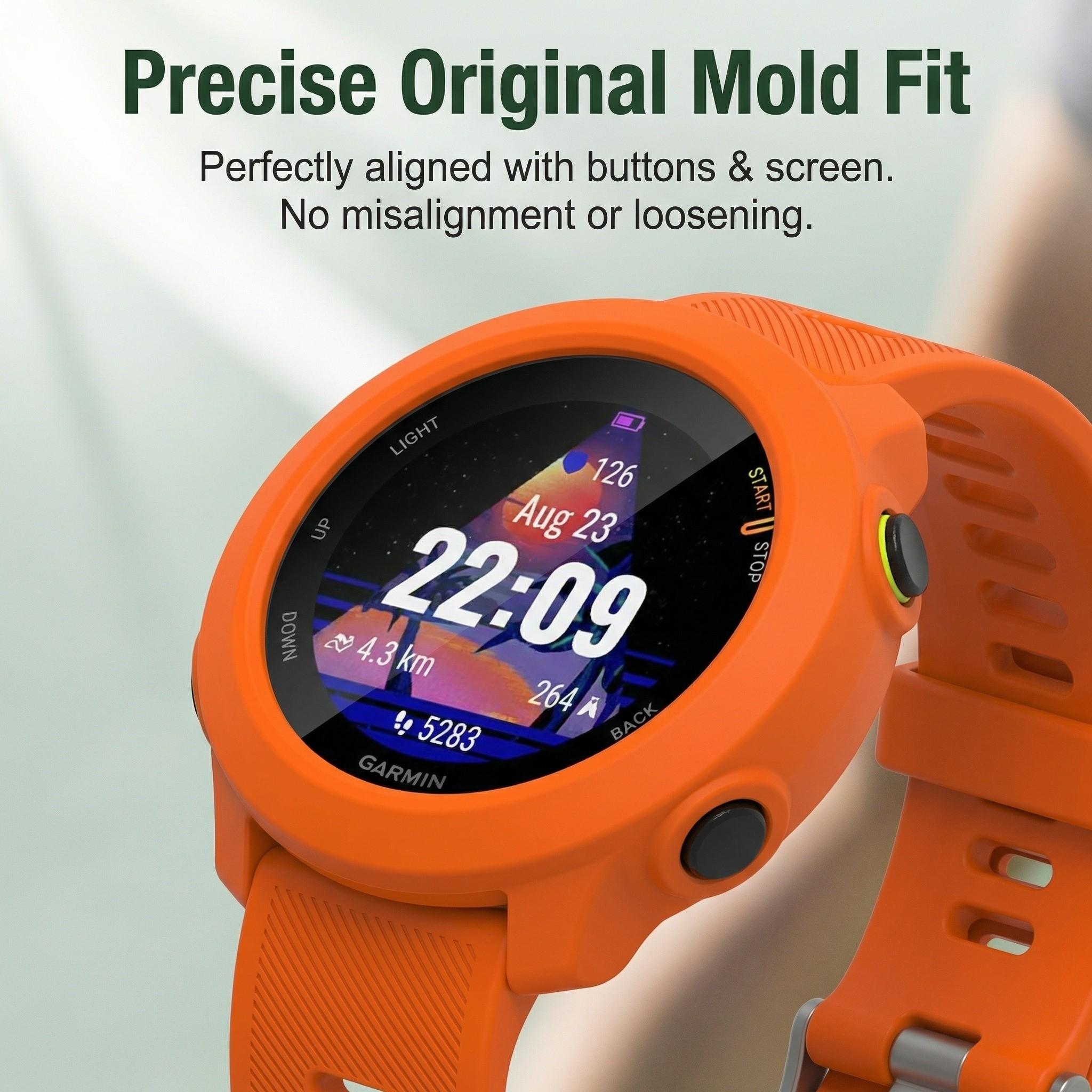 Silicone Watch Band and Case for Garmin Forerunner 158, Soft Skin-Friendly, Waterproof, Multiple Colors, Unisex, Sporty and Casual