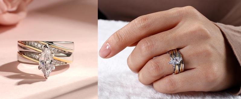 Jeulia Wedding Rings Engagement Rings for Women Anniversary Promise Ring Bridal Sets 925 Sterling Silver with 1.6 ct Primary Stone+ 0.32 ct Side Stone