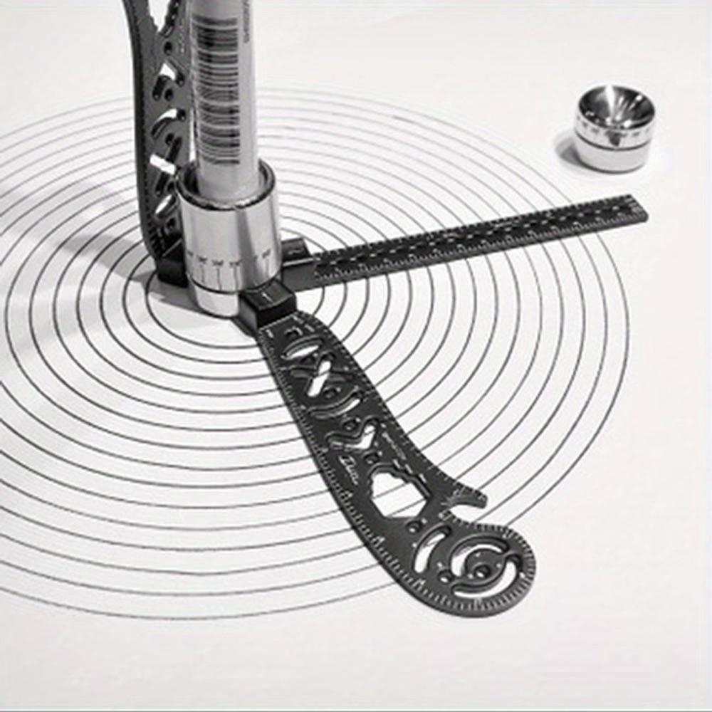 Dual Function Magnetic 360° Rotating Compass Ruler, Durable Precision Tool for Tech Drawing, Archi-Drafting, Ergo-Grip Design