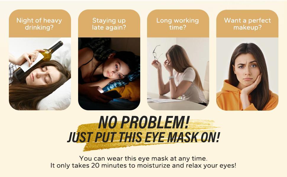 Maskiss 24k Gold Eye Mask,50pairs Gold Collagen Eye Mask For Dark Circles And Puffiness,Comfortable Under-Eye Wrinkle Care