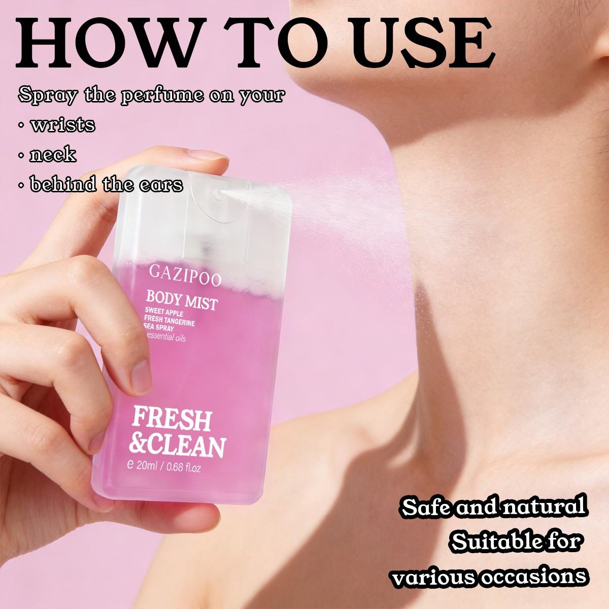 Women's Body Spray Perfume Oil, Floral Fruit Scented, Rose Lemon Strawberry Mint Honey, Long-Lasting, 20ML, Ideal for Dates Parties Daily Use