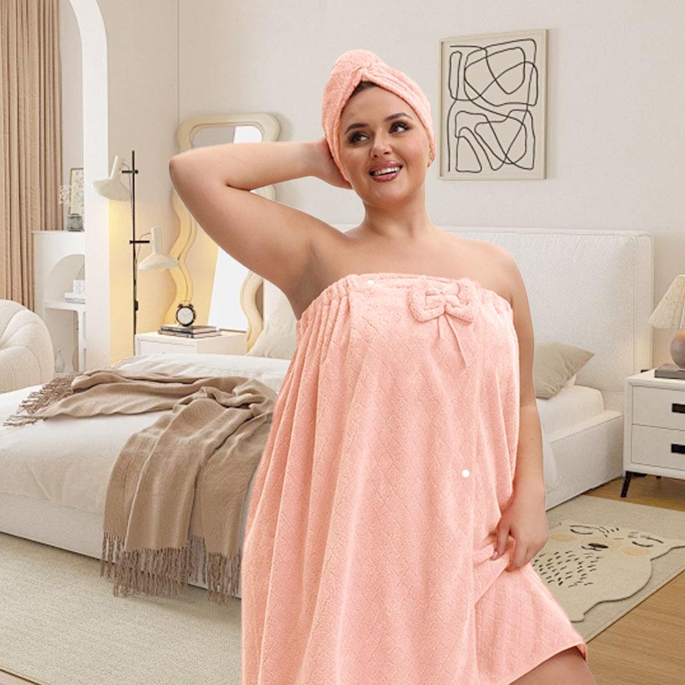 Plus Size Bath Skirt & Shower Cap Set, 2 Counts/set Adjustable Bath Skirt & Shower Cap, Thickened Bath Skirt, Ideal for Home Use, Travel, Sauna, and Spa, Matching Womenswear #TOP PICKS