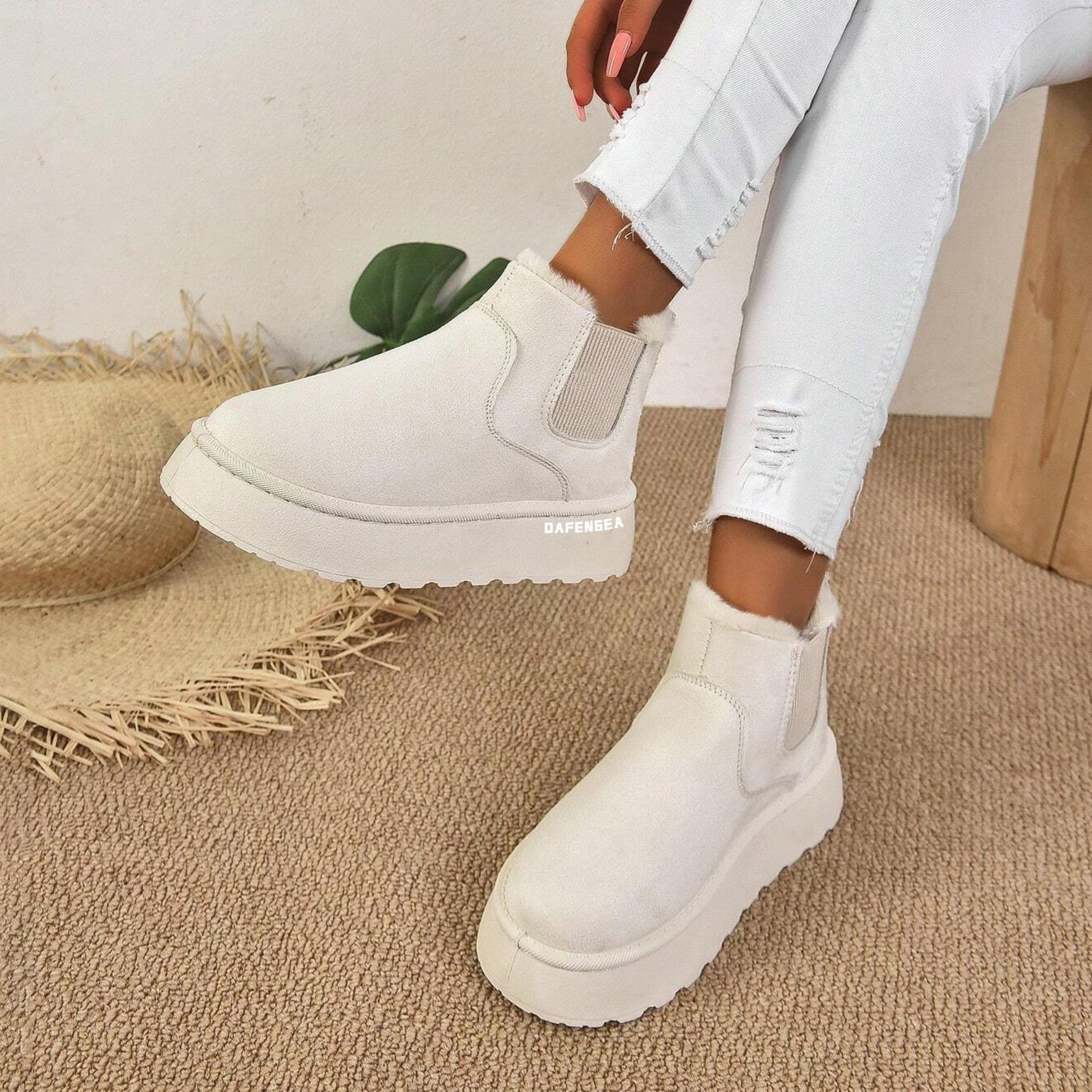 Women's Platform Cute Ankle Boots Warm Fluffy Fuzzy Lining Slip On Water Resistant Winter Snow Boot Shoes for Ladies Gift Women's Platform Cute Ankle Boots Warm Fluffy Fuzzy Lining Slip On Water Resistant Winter Snow Boot Shoes for Ladies Gift