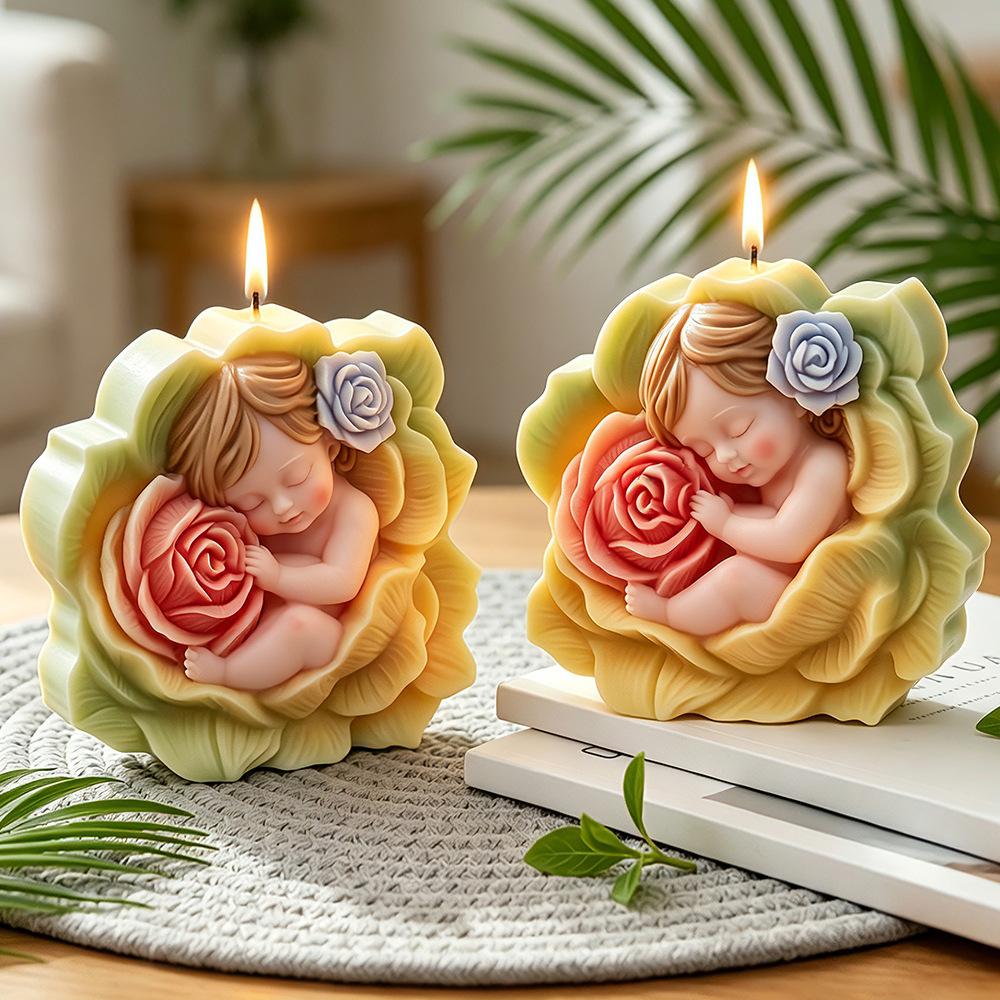 3D Rose Silicone Candle Mold, Large Flower Candle Soap Making Mould for DIY Handmade Aromatherapy Wax Melts, Reusable Rose Shaped Resin Chocolate Ice Cube Craft Supplies, Home Decor Ornament Mold for Adults Beginners