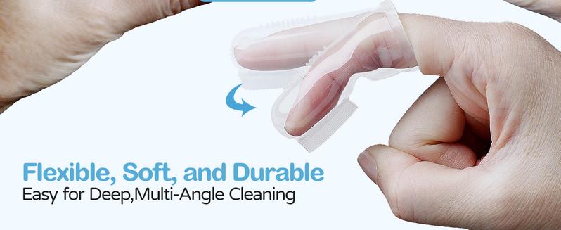 Baby Finger Toothbrush for Training Teething, Newborns Toddler Silicone Baby Toothbrush,Baby Oral Cleaner Massager,2PCS