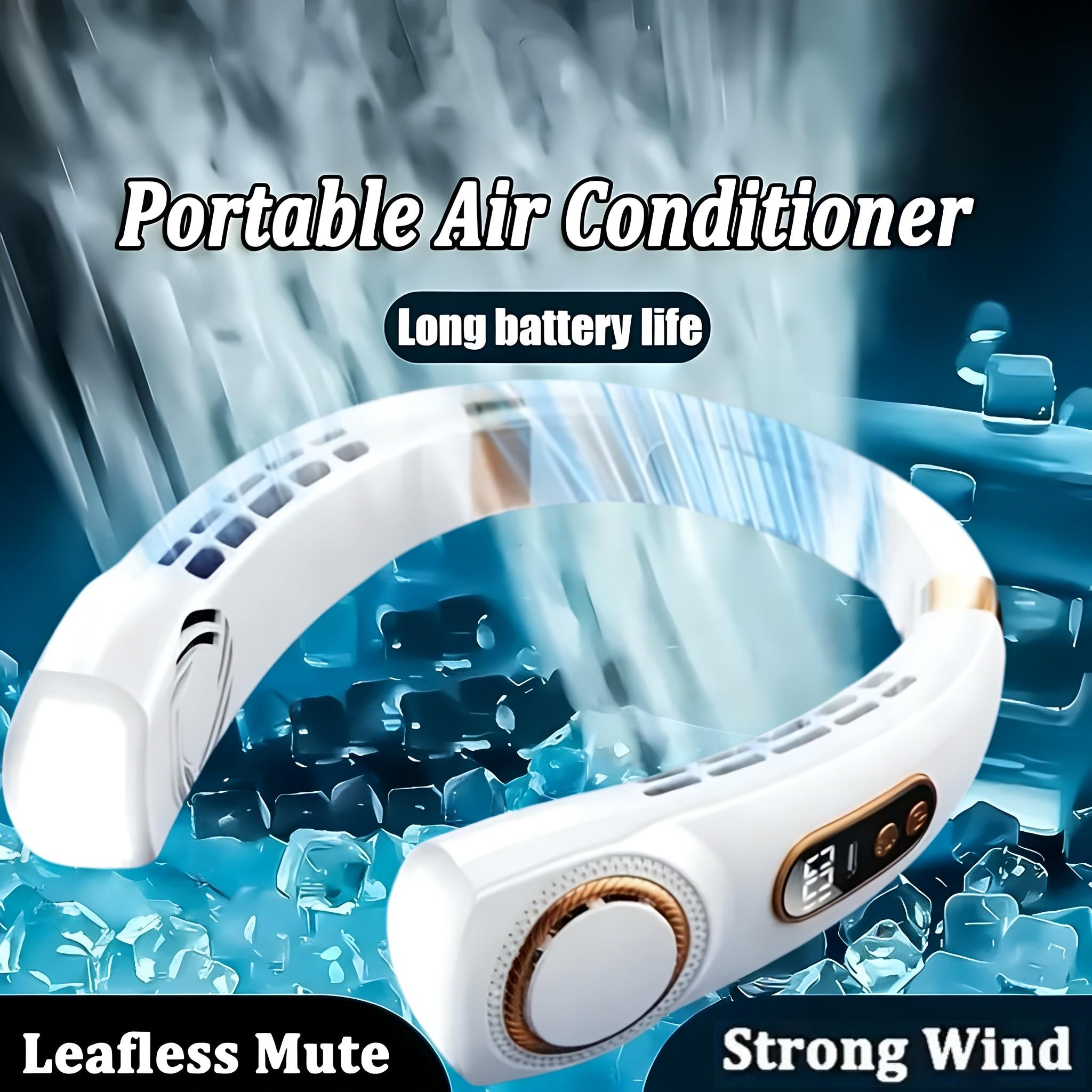 2026 Upgraded Bladeless Neck Fan, Portable Neck Air Conditioner, 360° Cooling USB Rechargeable, 5 Speeds Quiet Fan for Outdoor Sports Travel Office