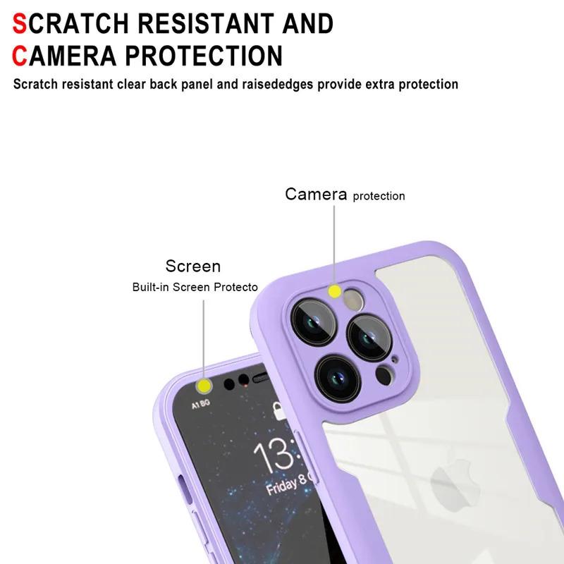 360 Full Body Front+Back Clear Case For iPhone 16 15 14 13 11 12 Pro Max Silicone  Shockproof Cover