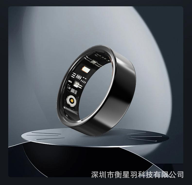 V1 diamond-encrusted smart ring titanium steel ring for men and women, personalized wedding ring accessory, Bluetooth, waterproof, pedometer, sleep and heart rate monitor