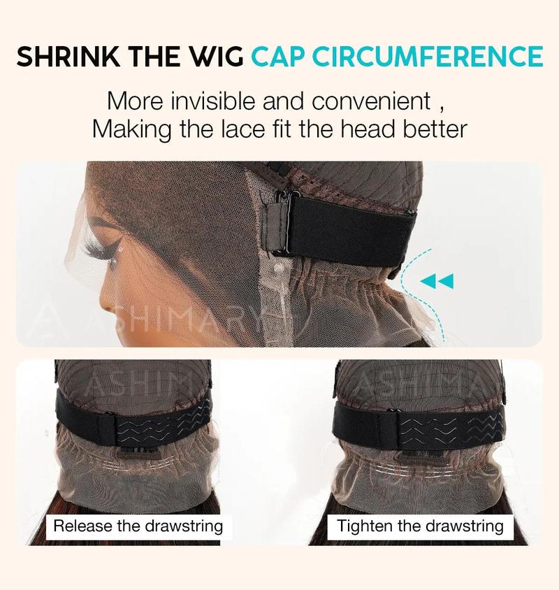 Ashimary 360 Invisi Strap Deep Wave Dark Highlight Pre Everthing 360 Lace Frontal Glueless Install Wig 180% Density Curly Hair