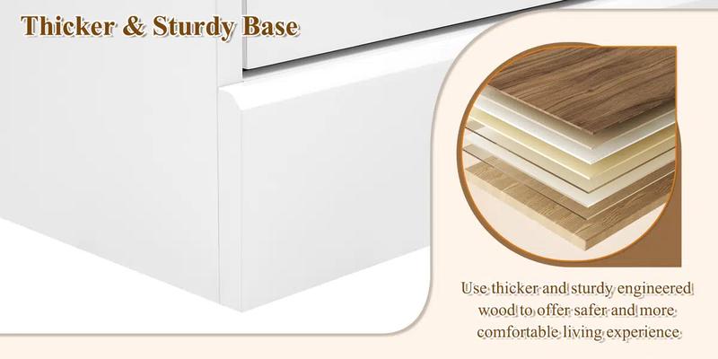 FOTOSOK White Dresser, 6 Drawer Double Dresser, Modern Dresser for Closet, Nursery Dresser for Baby, 47.2'' Wood Storage Side Cabinet Chest of Drawer for Bedroom Living Room FOTOSOK White Dresser, 6 Drawer Double Dresser, Modern Dresser for Closet, Nursery Dresser for Baby, 47.2'' Wood Storage Side Cabinet Chest of Drawer for Bedroom Living Room