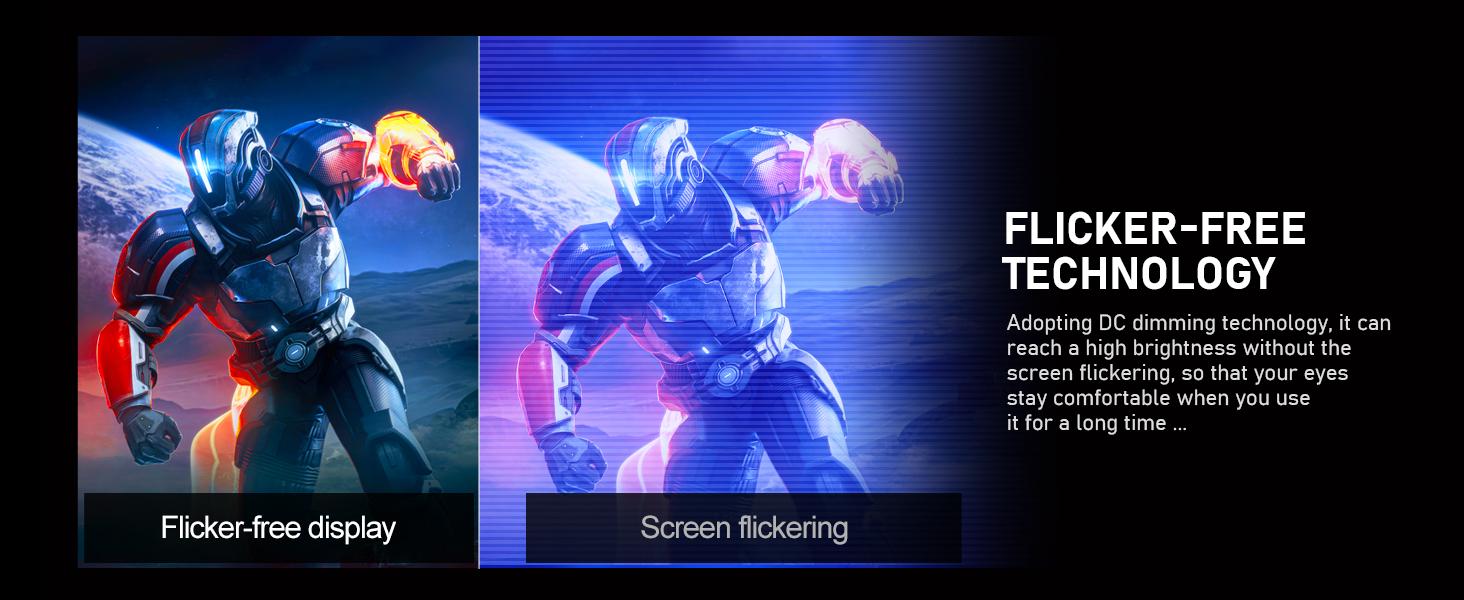 24.5 Inch IPS PC 200Hz Gaming Monitor, FHD 1080p Screen, 1ms Without Bezel, freesync,  178 ° Angle View, 99% sRGB,HDMI、DisplayPort, Compatible with Wall mounting 75 * 75MM - Black