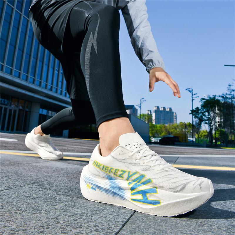 BDHJYDB Women's Round Toe Running Shoes - Breathable Mesh & Synthetic Polyurethane Fabric, Soft Sole, Carbon Plate, Lightweight, Lace Closure, Unisex, Performative Running Fits, Athletic Performance Hiking & Outdoor Footwear, All Seasons, Ballgame Use