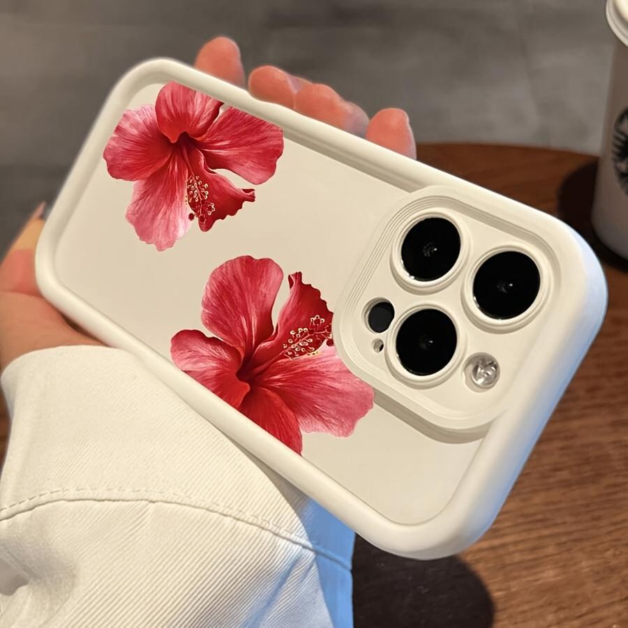 2 Piece Set Peony Pattern Tpu Phone Case, Shockproof Soft Cover for iPhone 11/12/13/14 Pro Max/15 Pro/16 Plus/16 Pro Max