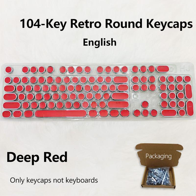 Punk Style Keycaps, Vintage Steam Punk Typewriter Design, Electroplated Surface, Translucent Characters, Compatible with Mx Stems, 6.25u Spacebar Size